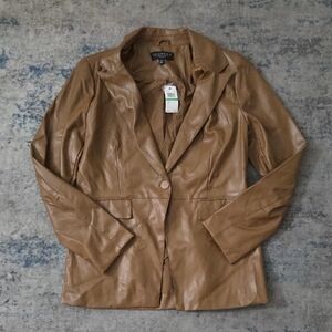 Laundry By Shelli Segal Camel Leather Blazer